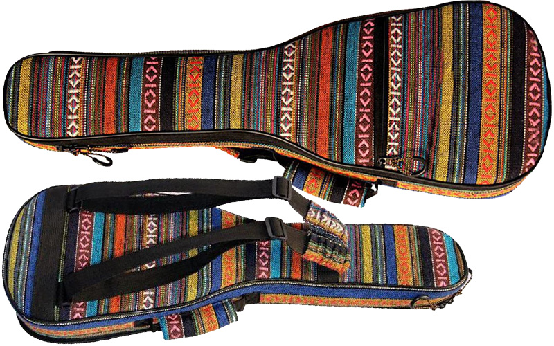 SNOWINSPRING 21 Inch Double Strap Hand Folk Ukulele Carry Bag Cotton Padded Case For Ukulele Guitar Parts Accessories,Blue-Graffiti