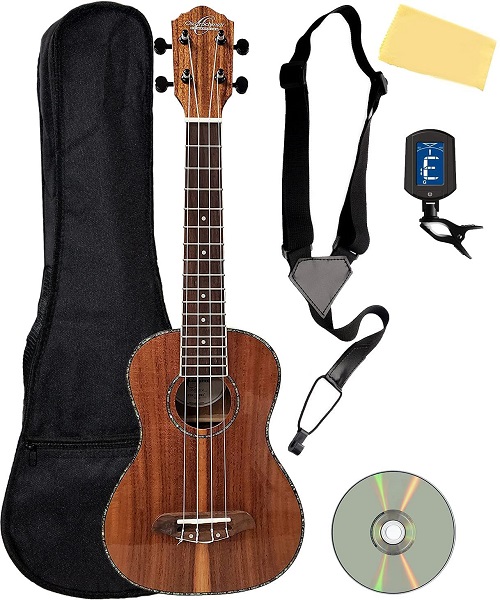 Oscar Schmidt OU5 Koa Concert Ukulele Bundle