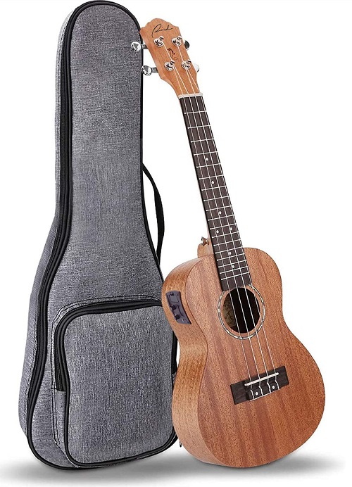 Ranch Electric Concert Ukulele EQ 23 inch Mahogany Solid Top Professional