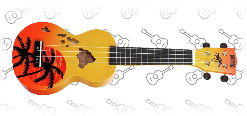 Mahalo Hawaii Orange Ukulele