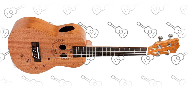 Kmise Carved Cat Concert Ukulele