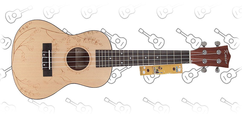 Kmise Solid Spruce Hawaii Concert Ukulele