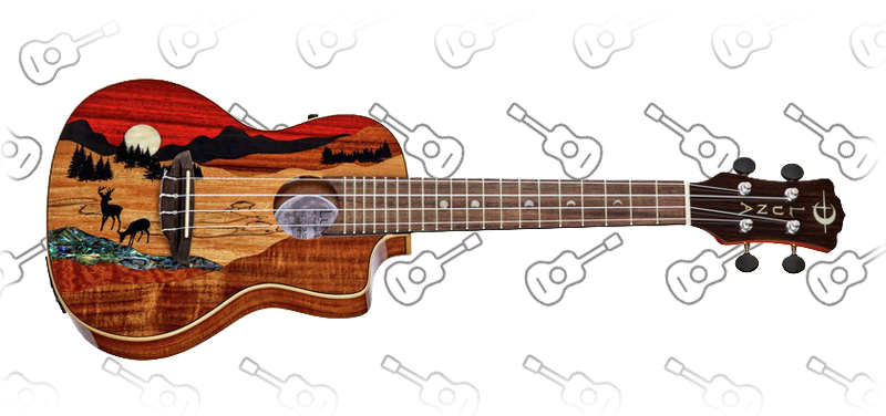 Luna Guitars Uke Vista Deer Concert PU