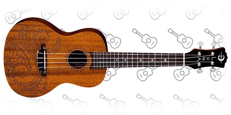 Luna Tattoo Concert Mahogany Ukulele