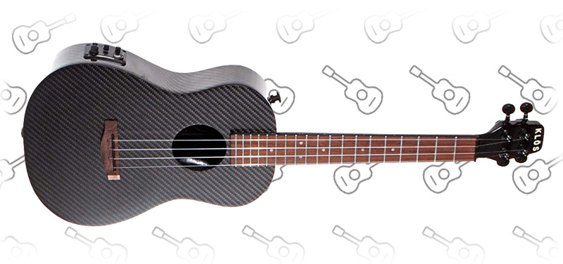 Deluxe KLOS Black Carbon Fiber Acoustic Electric Ukulele Kit