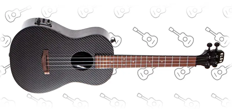 Deluxe KLOS Black Carbon Fiber Acoustic Electric Ukulele Kit