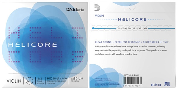 D’Addario Helicore 4 4 Size Violin Strings