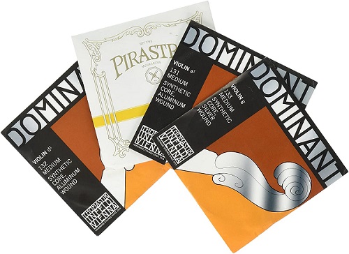 JSI Special 4 4 Violin String Set Gold Label Ball-End E & Dominant A, D, and G Strings - Medium Gauge