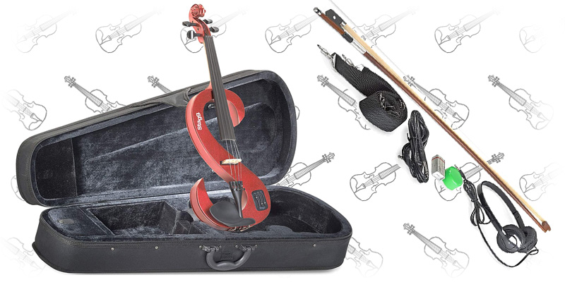 Stagg EVN 4 4 MRD Silent Violin Set with Case 3