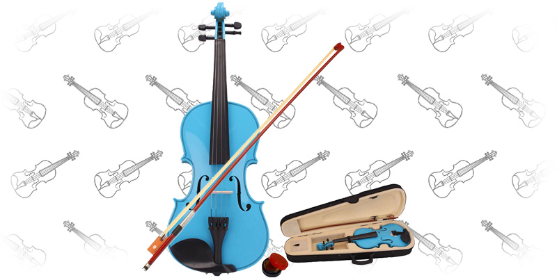 SKY Brand New Children's Violin 1/16 Size Blue Color