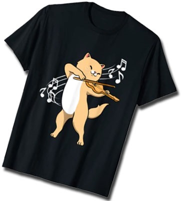 Cat Playing Violin Violinist Gift T-Shirt