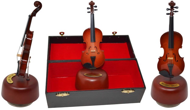 KingPoint Violin Music Box with Rotating Musical Base Instrument