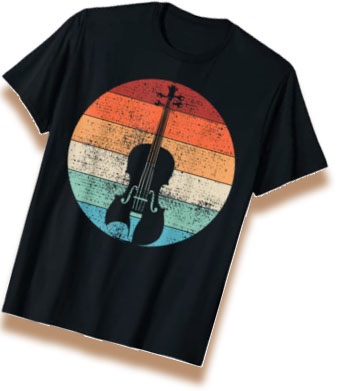 Violin Violinist Musical Instrument Retro T-Shirt