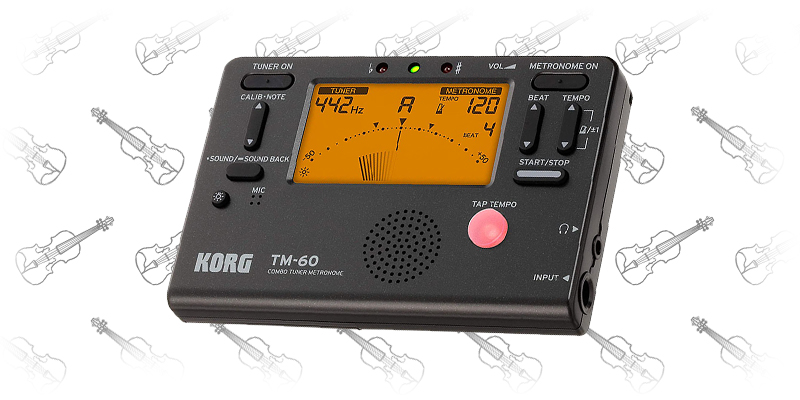 Korg TM60BK Tuner and Metronome Combo with Clip-on Microphone