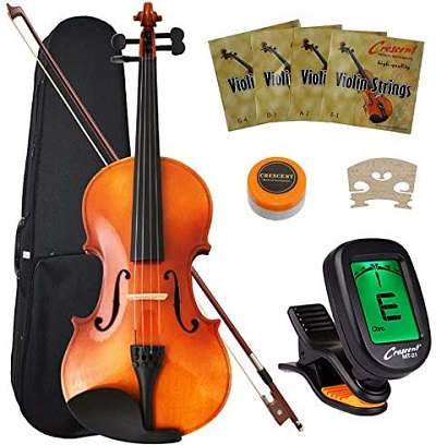 Crescent 4/4 Beginner Cello Starter Kit Black Color Bag, Bow, Accessories Included 