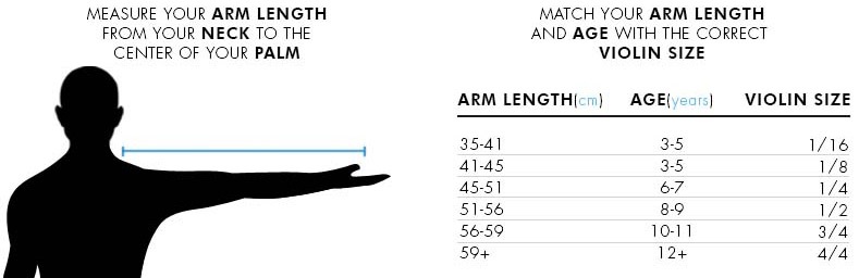 measure the arm to determine the violin size