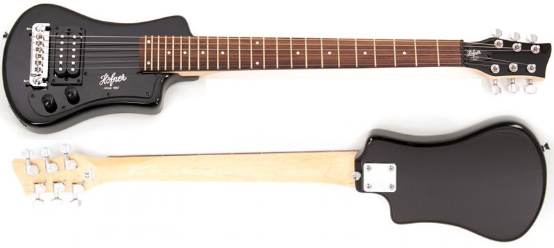Hofner Shorty Guitar - Black Shorty Full Sized