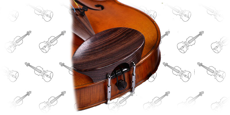 Flat Flesch 3/4-4/4 Violin Chinrest Rosewood with Standard Bracket 