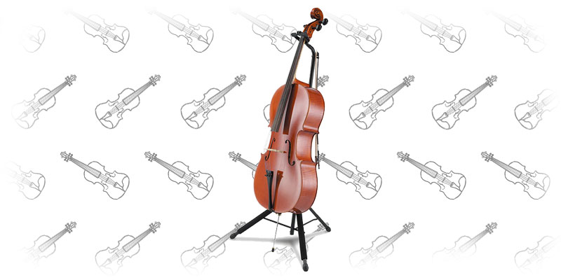 Black Stagg SV-CE Adjustable Foldable Stand for Cello with Hook for Bow 