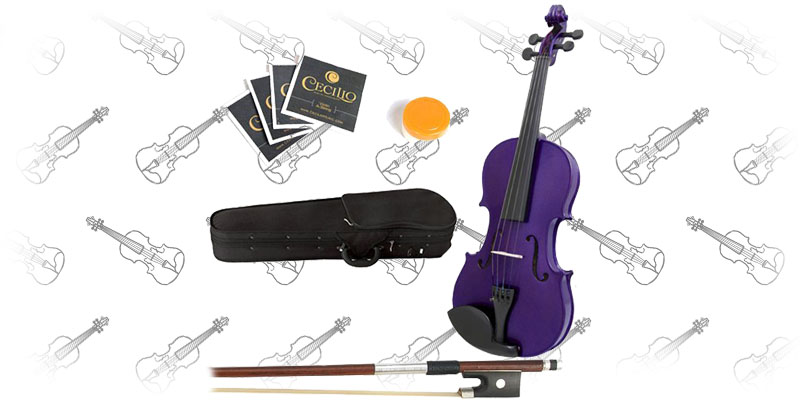 Mendini 16-Inch MA-Purple Solid Wood Viola