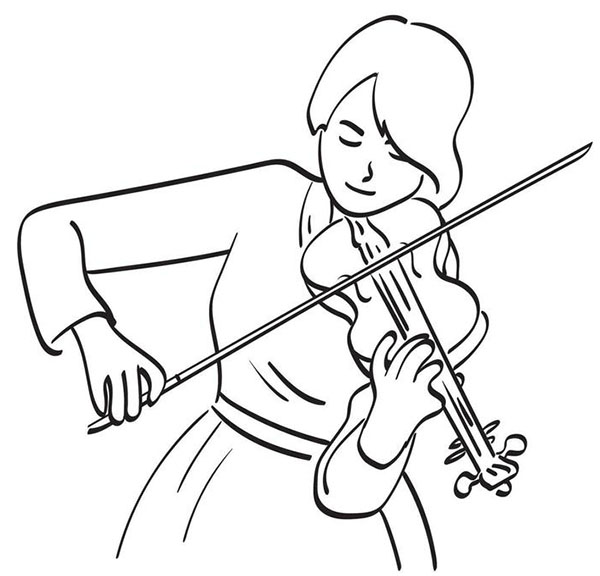 painted girl playing the violin