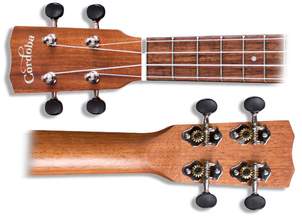 Cordoba 28C Concert Koa Ukulele head