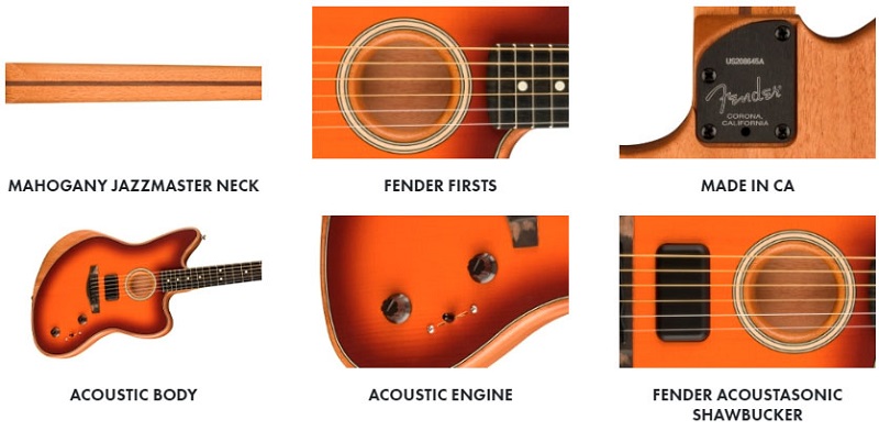 Fender Acoustasonic Player Jazzmaster Acoustic Electric Guitar details