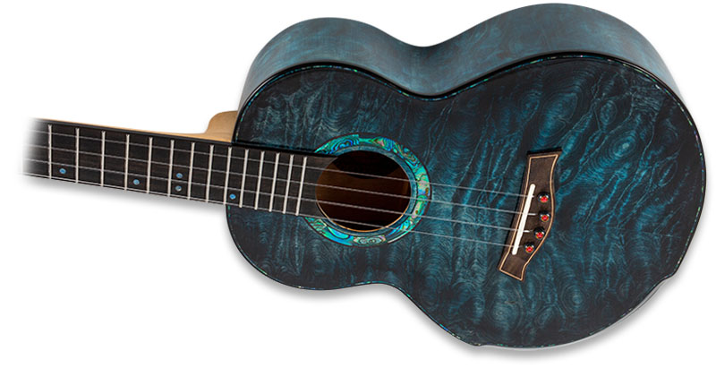 Flight A10 QM Aqua Blue 10th Anniversary Tenor Ukulele close