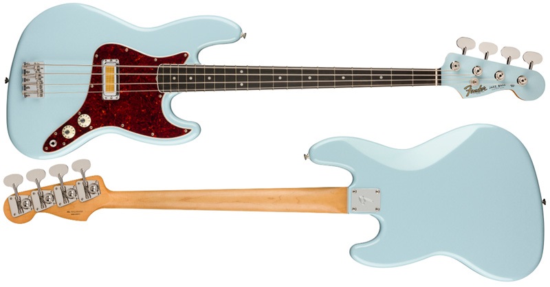 Fender Gold Foil Jazz Bass front and back