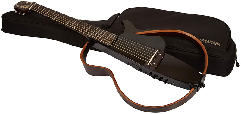 Yamaha SLG200S Silent Guitar together with the gig bag
