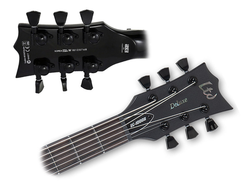 ESP LTD EC-1000 Baritone Electric Guitar - Head and tuners